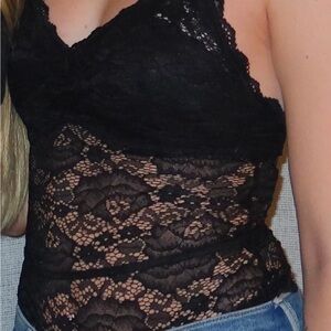 Elegant Black Lace Women's Top